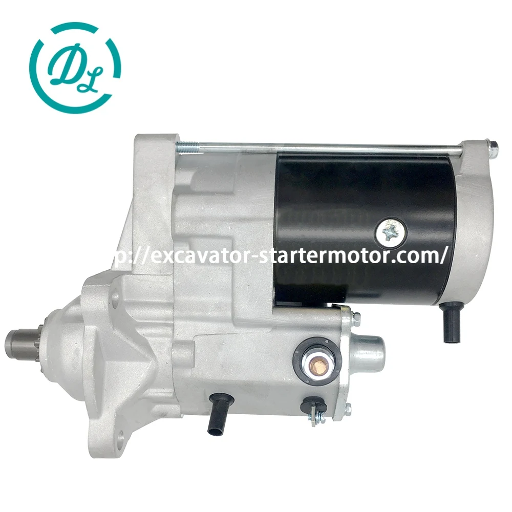 128000-2563 24V 5.5kW 10T Starter for Case 9030 and CX210 Excavators, OEM/reference 128000-2563, 24V 5.5kW 10-Tooth OSGR Starter Motor, product view 2