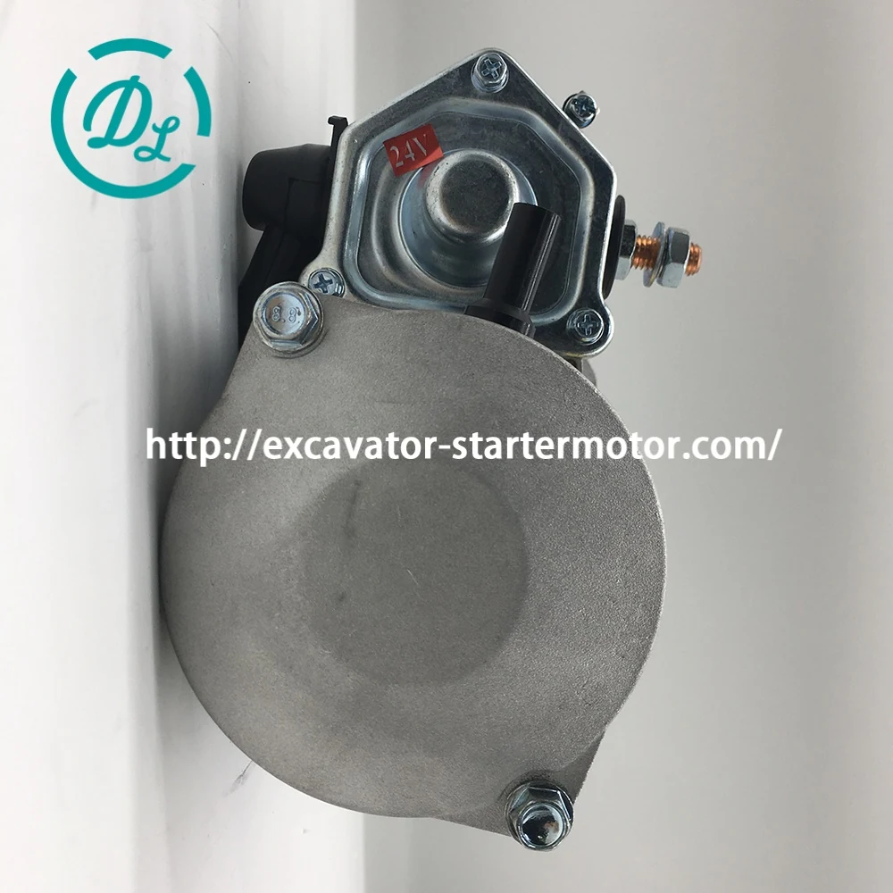 128000-2563 24V 5.5kW 10T Starter for Case 9030 and CX210 Excavators, OEM/reference 128000-2563, 24V 5.5kW 10-Tooth OSGR Starter Motor, product view 3