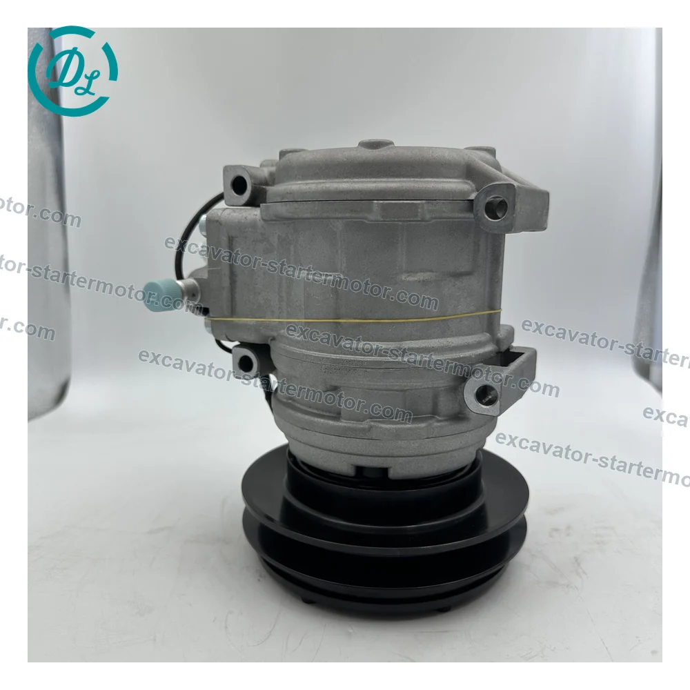 14X-Z11-8580 24V 10PA15C A/C Compressor for Komatsu D65 and D41 Dozers, OEM/reference 14X-Z11-8580, 24V 10PA15C Air-Conditioning Compressor, product view 3