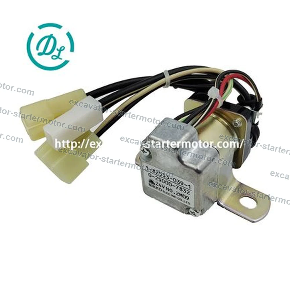 1-82553039-1 24V Starter Safety Relay for Isuzu 4HK1 6WG1 Hitachi Excavators, OEM/reference 1-82553039-1, 24V Starter Safety Relay with Harness, product view 2