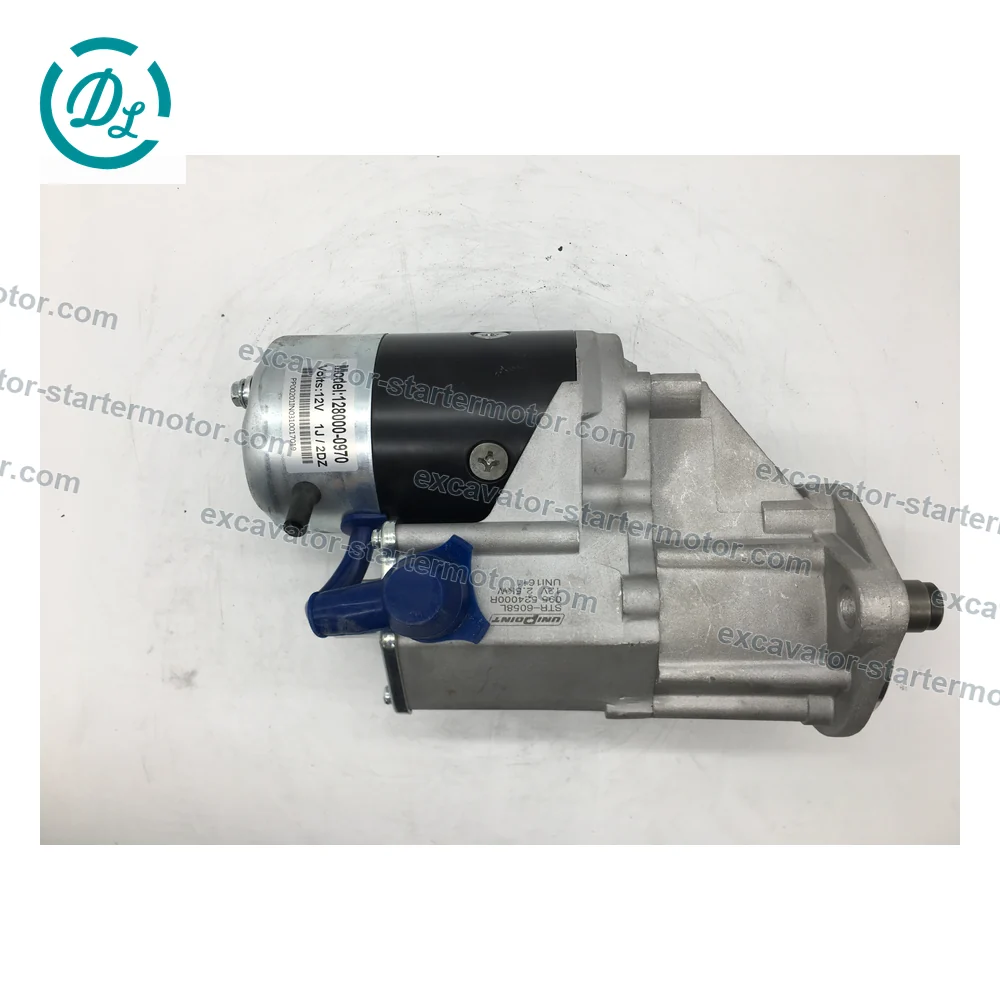 128000-0970 12V 2.5kW 11-Tooth Starter for Toyota 5FD and 6FD Forklifts, OEM/reference 128000-0970, Starter Motor, product view 3
