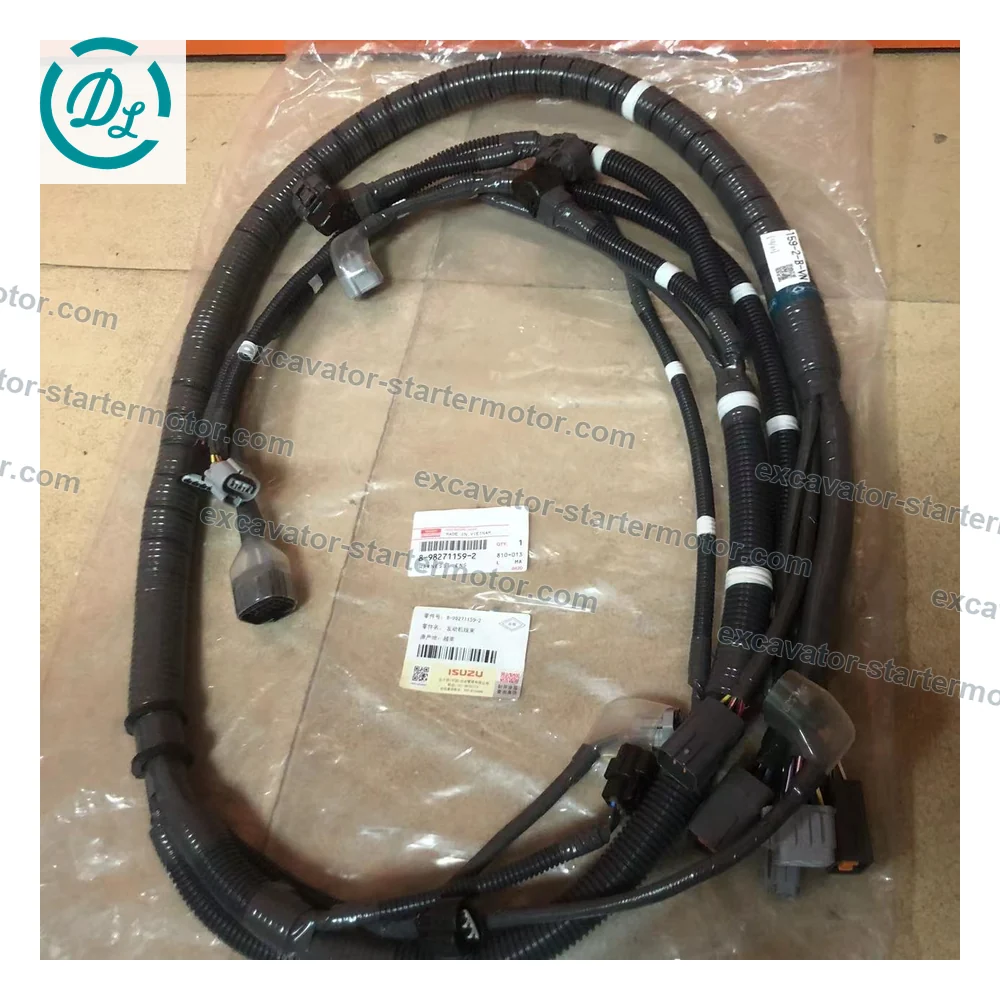 8-98271159-2 Engine Wiring Harness for Isuzu 4HK1 6HK1 Hitachi ZX200-3 ZX300-3 ZX360-3, OEM/reference 8-98271159-2, Engine Electrical Wiring Harness, product view 4