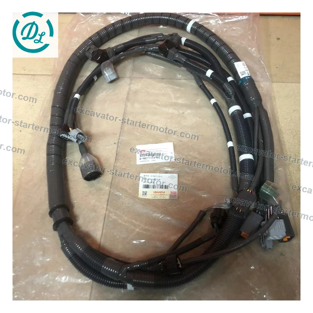 8-98271159-2 Engine Wiring Harness for Isuzu 4HK1 6HK1 Hitachi ZX200-3 ZX300-3 ZX360-3, OEM/reference 8-98271159-2, Engine Electrical Wiring Harness, product view 7
