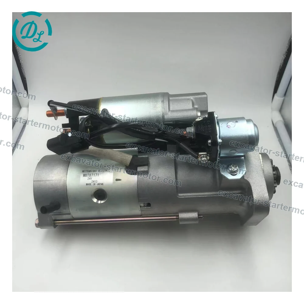 M008T87171 24V 5.0kW 11T Starter for Mitsubishi 6D34 Kobelco SK200-6 SK250LC, OEM/reference M008T87171, 24V 5.0kW 11T Heavy-Duty Starter Motor, product view 2