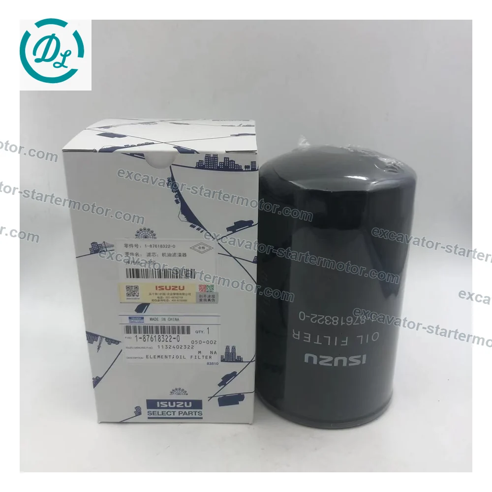1-87618322-0 1-13240232-2 Oil Filter for Isuzu 4BG1 4HK1 6HK1 6WG1, OEM/reference 1-87618322-0, Spin-On Engine Oil Filter, product view 2