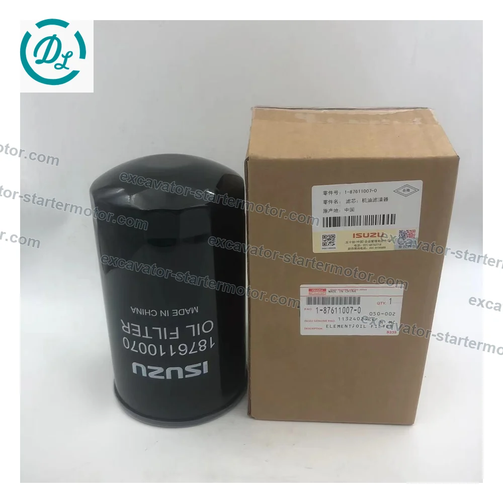 1-87618322-0 1-13240232-2 Oil Filter for Isuzu 4BG1 4HK1 6HK1 6WG1, OEM/reference 1-87618322-0, Spin-On Engine Oil Filter, product view 3