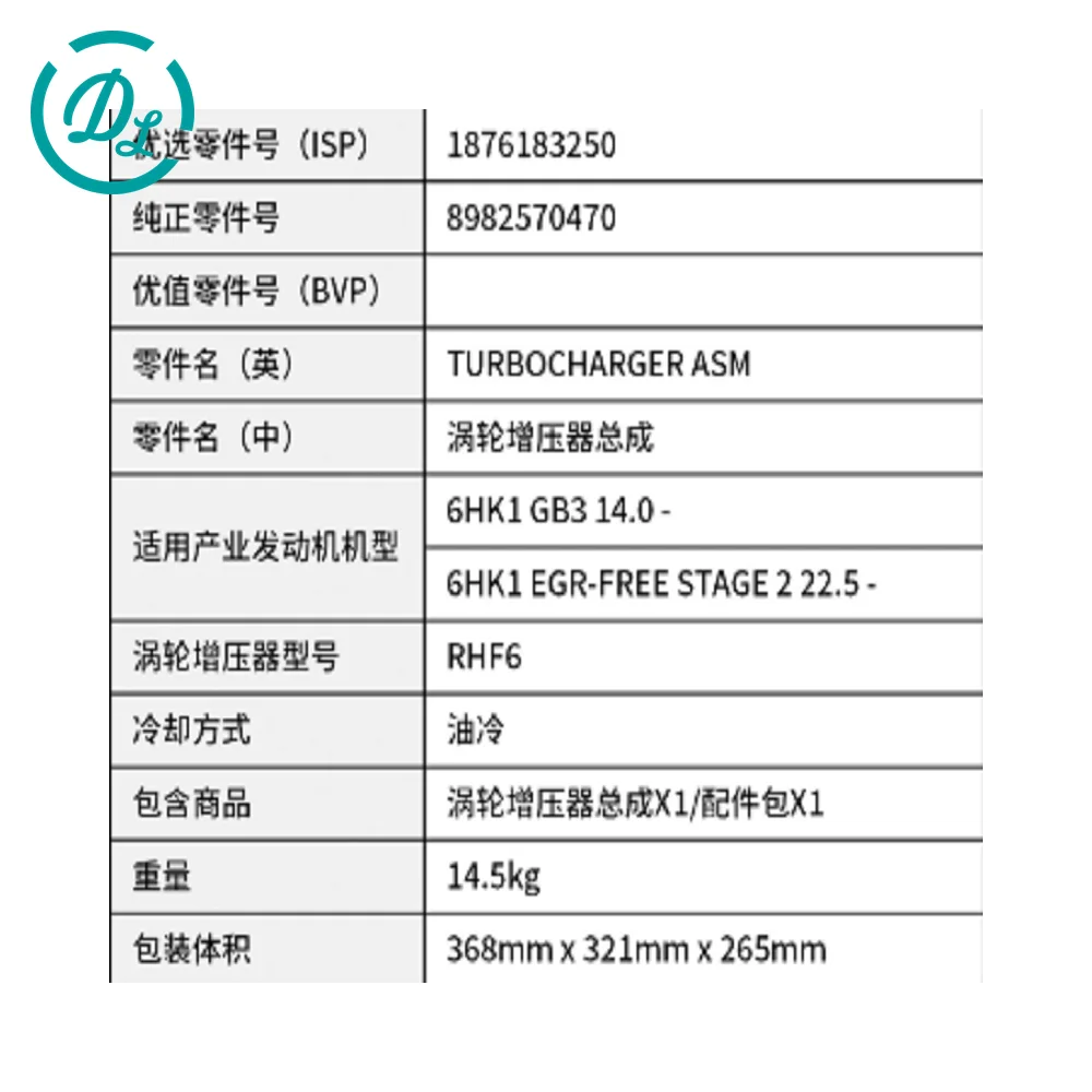 1-87618325-0 Engine Replacement Part for Excavator and Diesel Equipment, OEM/reference 1-87618325-0 · 8-98257047-0, Engine Replacement Part, product view 4