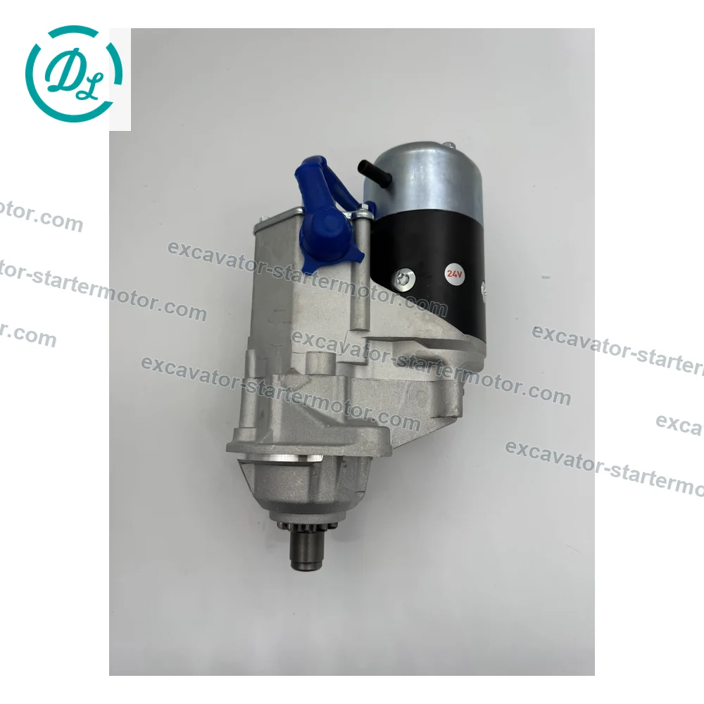 3863128 228000-0630 24V 4.5kW 10T Starter for Cummins 6BT 6D102 Komatsu PC200-6, OEM/reference 3863128, 24V 4.5kW 10-Tooth CW OSGR Starter Motor, product view 3