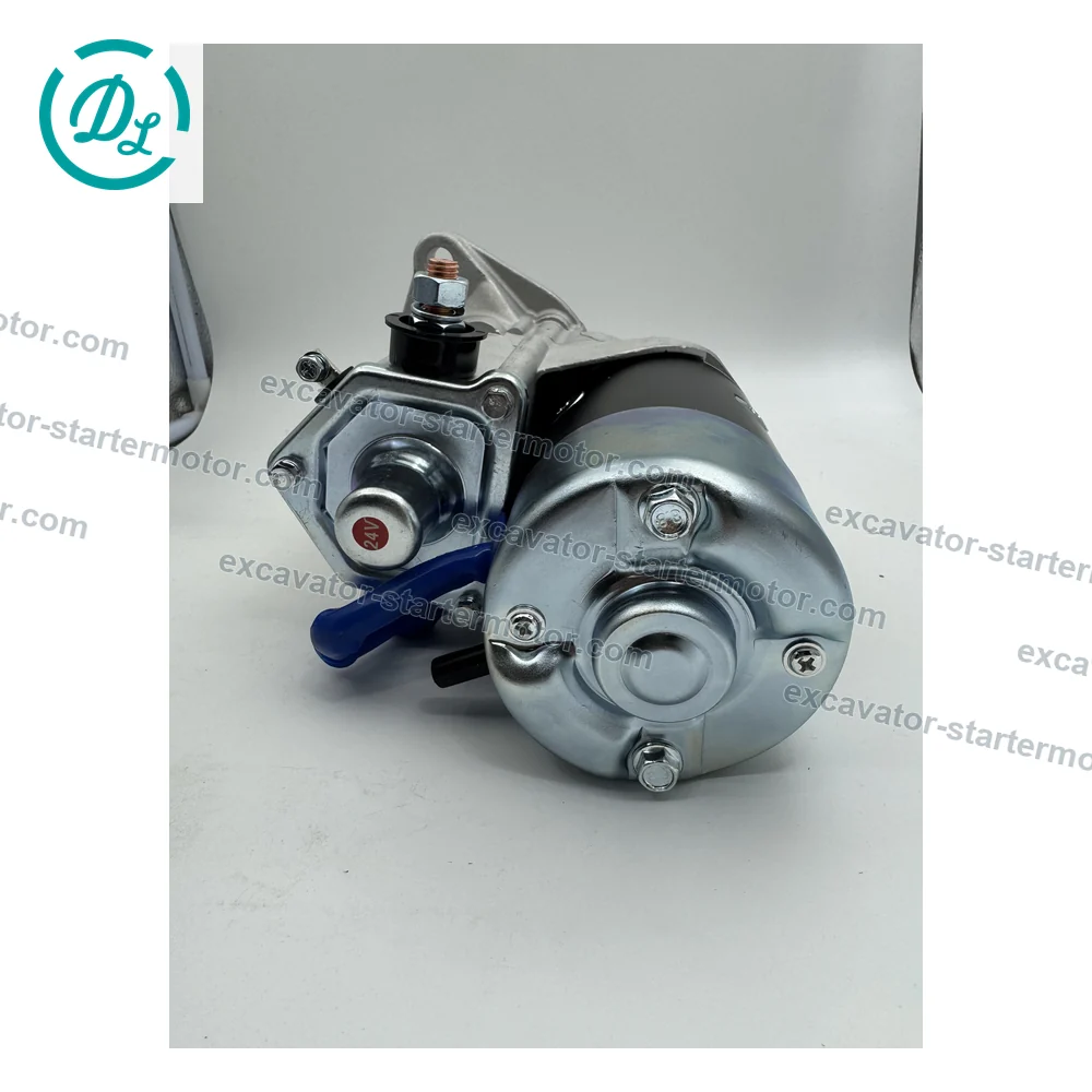 3863128 228000-0630 24V 4.5kW 10T Starter for Cummins 6BT 6D102 Komatsu PC200-6, OEM/reference 3863128, 24V 4.5kW 10-Tooth CW OSGR Starter Motor, product view 4
