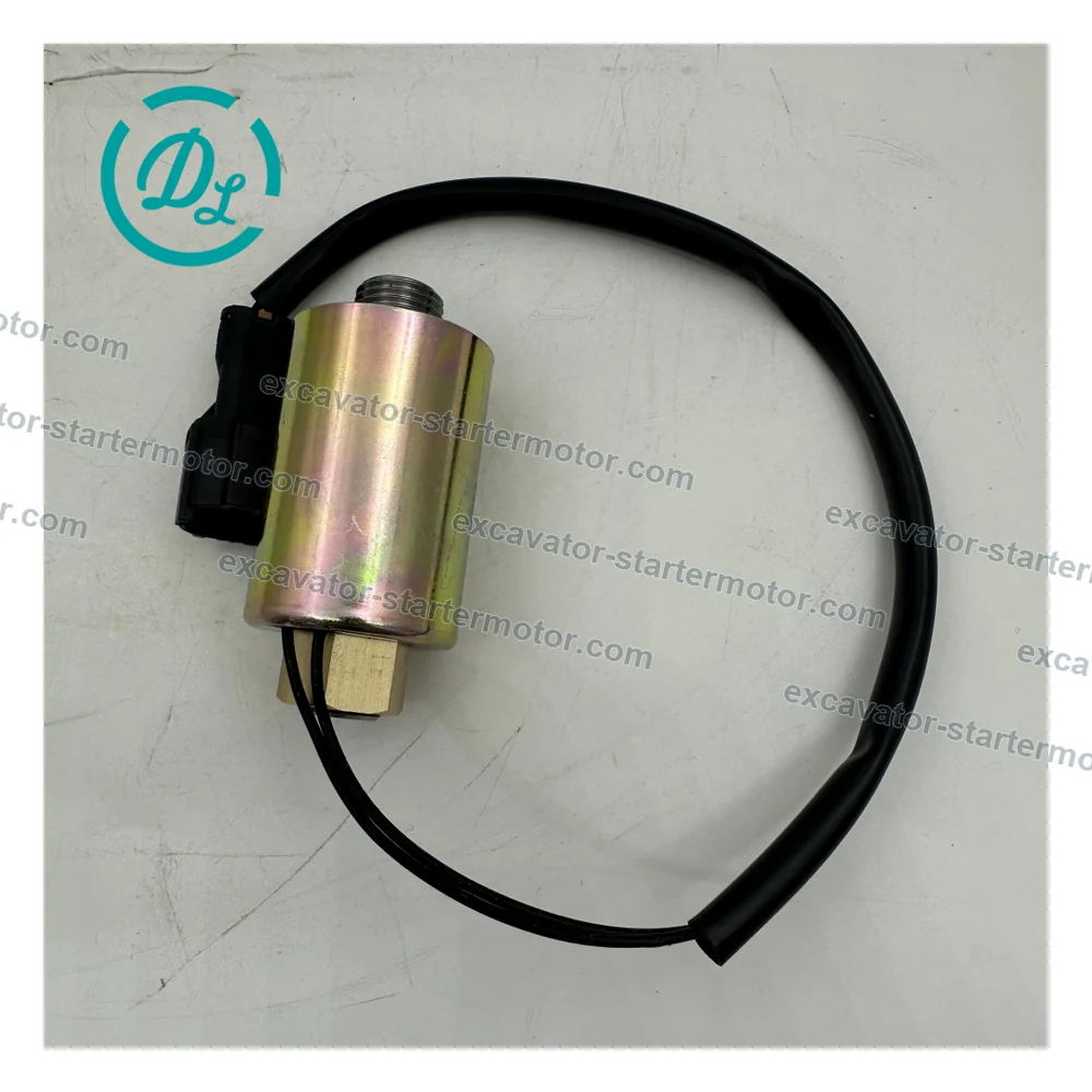 21W-60-42120 Solenoid for Komatsu PC78 PC128 PC138, OEM/reference 21W-60-42120, Threaded Excavator Solenoid Assembly, product view 2
