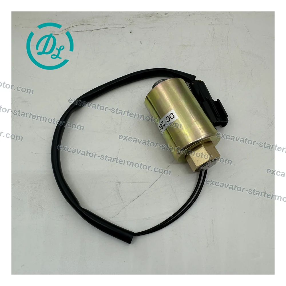 21W-60-42120 Solenoid for Komatsu PC78 PC128 PC138, OEM/reference 21W-60-42120, Threaded Excavator Solenoid Assembly, product view 4