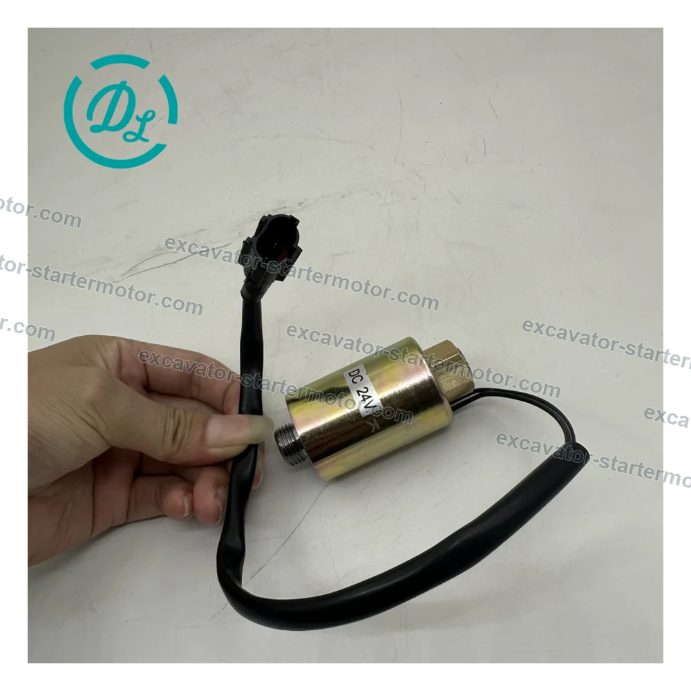 21W-60-42120 Solenoid for Komatsu PC78 PC128 PC138, OEM/reference 21W-60-42120, Threaded Excavator Solenoid Assembly, product view 5