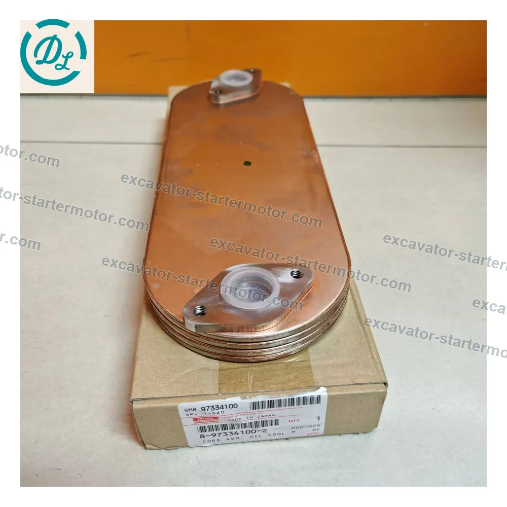 8-97334100-2 8973341002 Oil Cooler Core for Isuzu 4HK1 Hitachi ZX200-3, OEM/reference 8-97334100-2, Stacked-Plate Engine Oil-Cooler Core Assembly, product view 3
