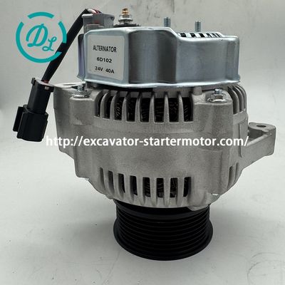 EexcavaStart 24V 40A Alternator 600-863-3410 for PC200-6 Excavator 6D102 Engine, OEM/reference 600-863-3410 600-861-3411