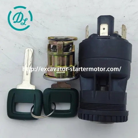 15082295 11039220 Starter Switch for Volvo L70D L90C A25D A30D, OEM/reference 15082295, Ignition / Starter Switch with Keys, product view 2