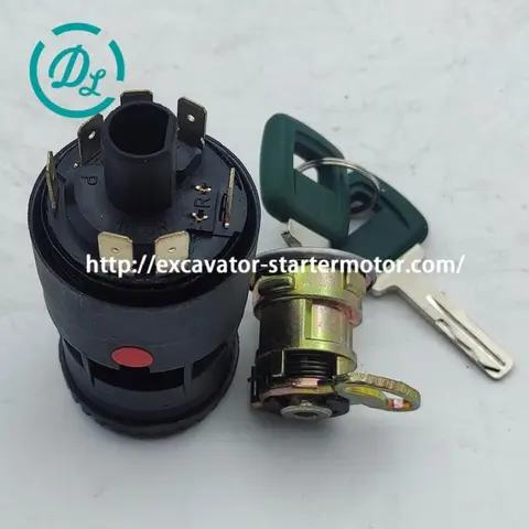 15082295 11039220 Starter Switch for Volvo L70D L90C A25D A30D, OEM/reference 15082295, Ignition / Starter Switch with Keys, product view 3
