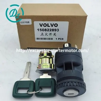15082295 11039220 Starter Switch for Volvo L70D L90C A25D A30D, OEM/reference 15082295, Ignition / Starter Switch with Keys, product view 6