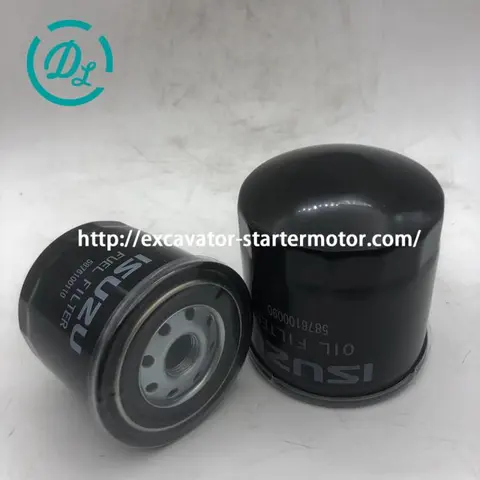 5876100090 Oil Filter and 5876100110 Fuel Filter for Isuzu 4JA1 4JB1, OEM/reference 5876100090, Oil and Fuel Filter Service Pair, product view 2