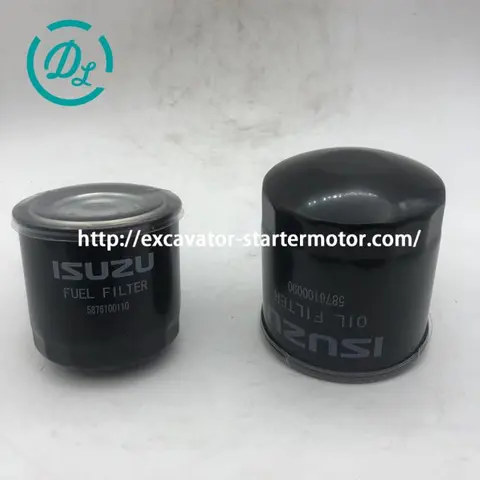 5876100090 Oil Filter and 5876100110 Fuel Filter for Isuzu 4JA1 4JB1, OEM/reference 5876100090, Oil and Fuel Filter Service Pair, product view 3