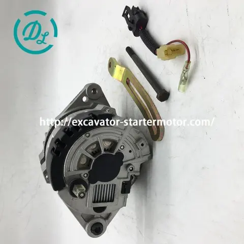 123900-77210 / LR160-735 12V 60A Alternator for Daewoo Solar 55-V, Komatsu PC110R-1, OEM/reference 123900-77210, 12V 60A alternator, product view 2