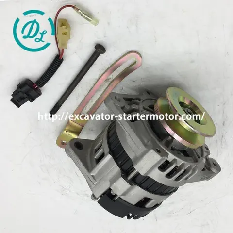 123900-77210 / LR160-735 12V 60A Alternator for Daewoo Solar 55-V, Komatsu PC110R-1, OEM/reference 123900-77210, 12V 60A alternator, product view 4