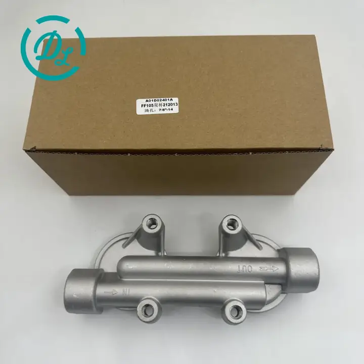 212013 Dual Spin-On Fuel Filter Head for Cummins K19 KT19, OEM/reference 212013, Dual Spin-On Fuel Filter Head