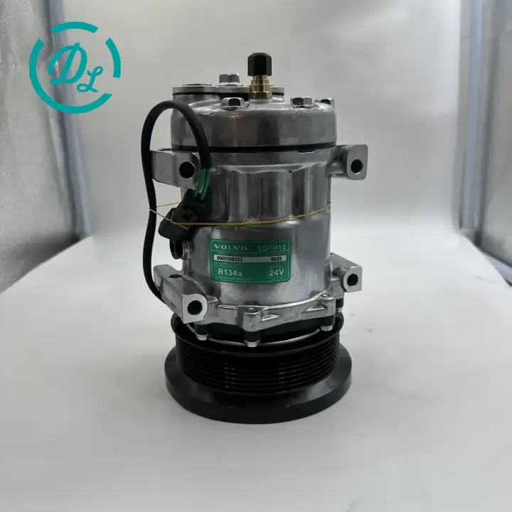 464-9988 24V PV-8 Refrigerant Compressor for Cat 120M 140M 160M 950H 966H, OEM/reference 464-9988, 24V 7-Cylinder R134a Refrigerant Compressor