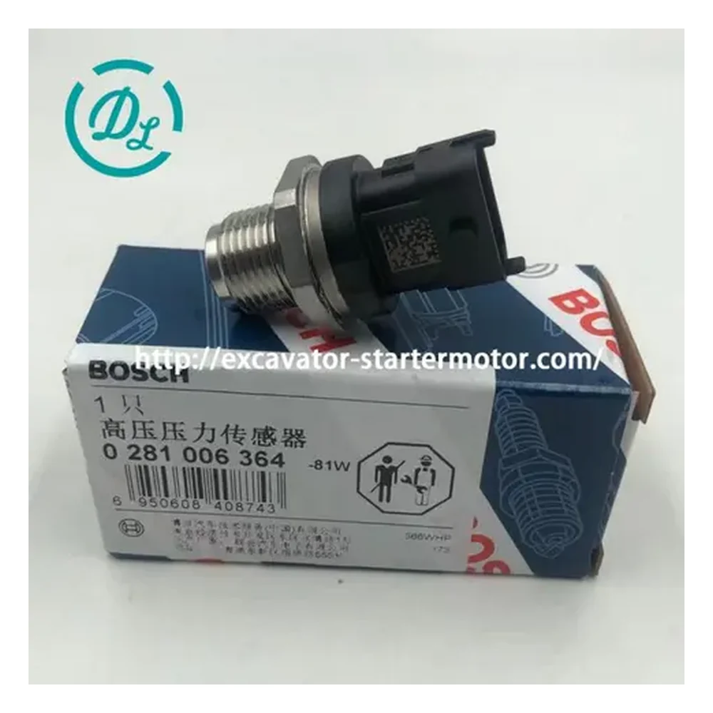 0281006364 / 3974092 Fuel Rail Pressure Sensor for Cummins QSB6.7 ISBe ISF3.8, OEM/reference 0281006364, Common-Rail Fuel Pressure Sensor, product view 2