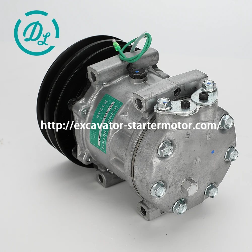 4384568 A/C Compressor for Hitachi EX60-5 EX60BUN-5 EX70LCK-5, OEM/reference 4384568, Excavator Air-Conditioning Compressor, product view 5