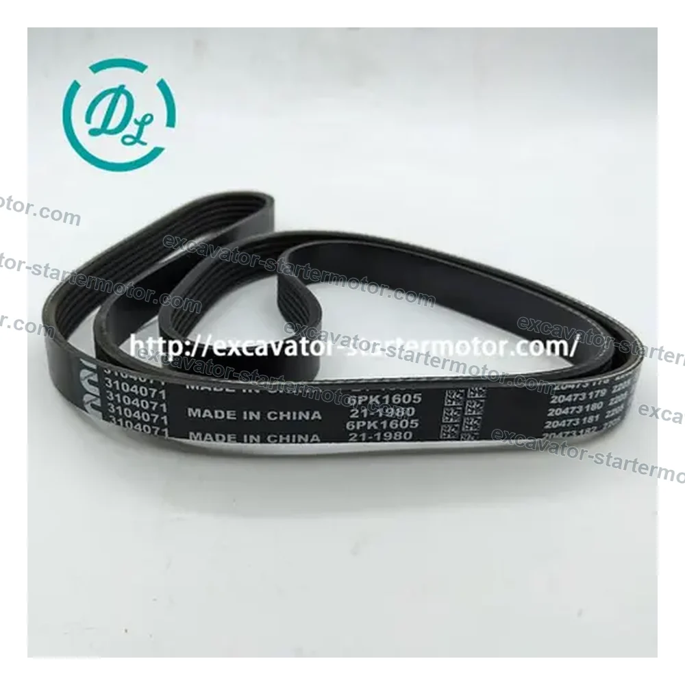 3104071 6-Rib V-Belt for Cummins ISX15 QSX15, OEM/reference 3104071, 6-Rib V-Belt, product view 2