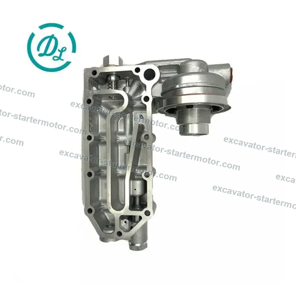 3974324 / 3974326 Oil Cooler Cover and Filter Head for Cummins QSL9 QSC8.3, OEM/reference 3974324, Oil Cooler Cover and Filter Head Assembly, product view 2