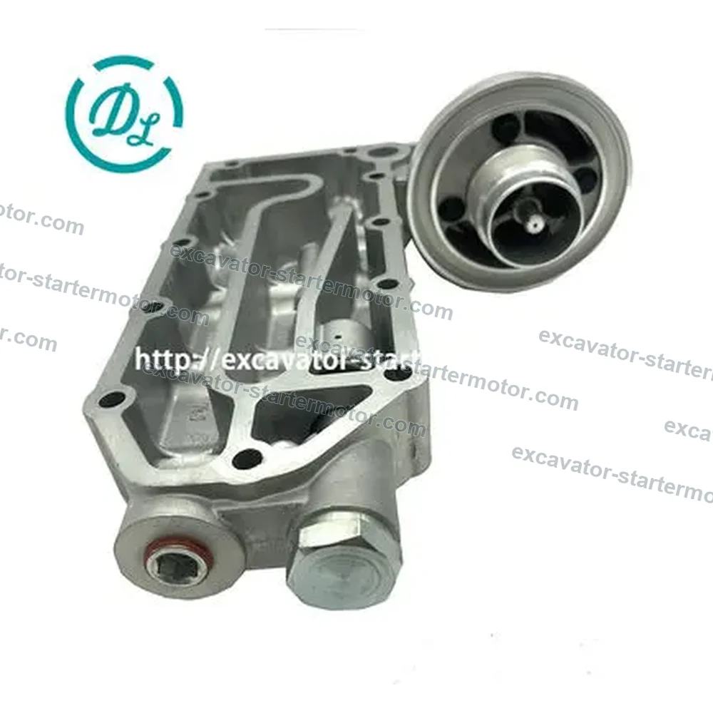 3974324 / 3974326 Oil Cooler Cover and Filter Head for Cummins QSL9 QSC8.3, OEM/reference 3974324, Oil Cooler Cover and Filter Head Assembly, product view 3