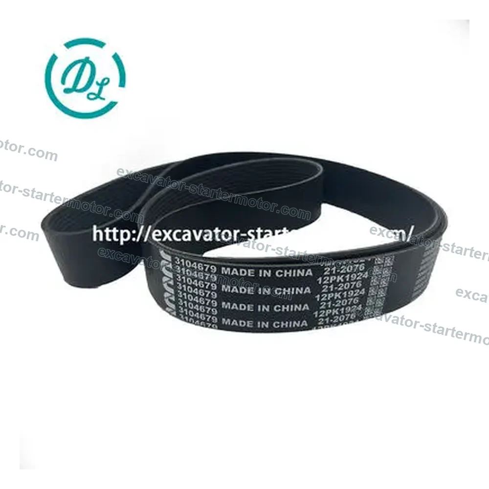 3104679 / 12PK1924 12-Rib Fan Belt for Cummins QSX15 ISX15, OEM/reference 3104679, 12-Rib V-Ribbed Fan Belt, product view 4