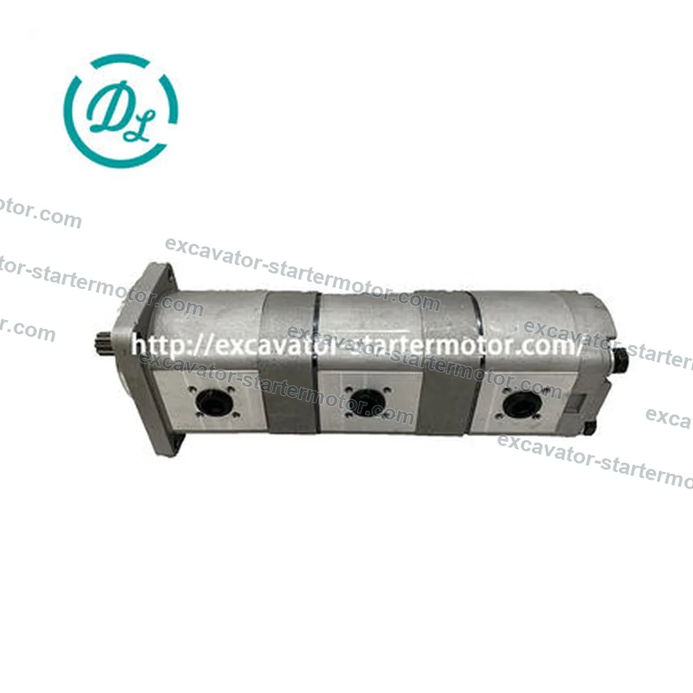 307012-8160 Triple Hydraulic Gear Pump for Kubota KX101 KX151 KX45, OEM/reference 307012-8160, Three-Section Hydraulic Gear Pump, product view 4