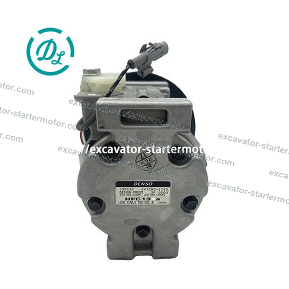 4709228 24V 10S13C A/C Compressor for Hitachi ZX470-5G to ZX870-5G, OEM/reference 4709228, 10S13C A/C Compressor, product view 3
