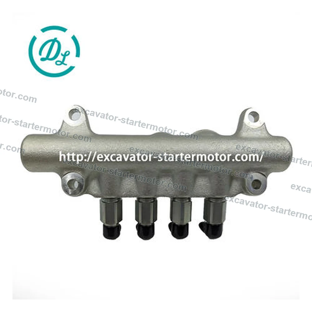 8-97306063-4 Fuel Common Rail Assembly for Isuzu 4HK1 Hitachi ZX200-3 ZX240-3, OEM/reference 8-97306063-4, High-Pressure Fuel Common Rail Assembly, product view 2