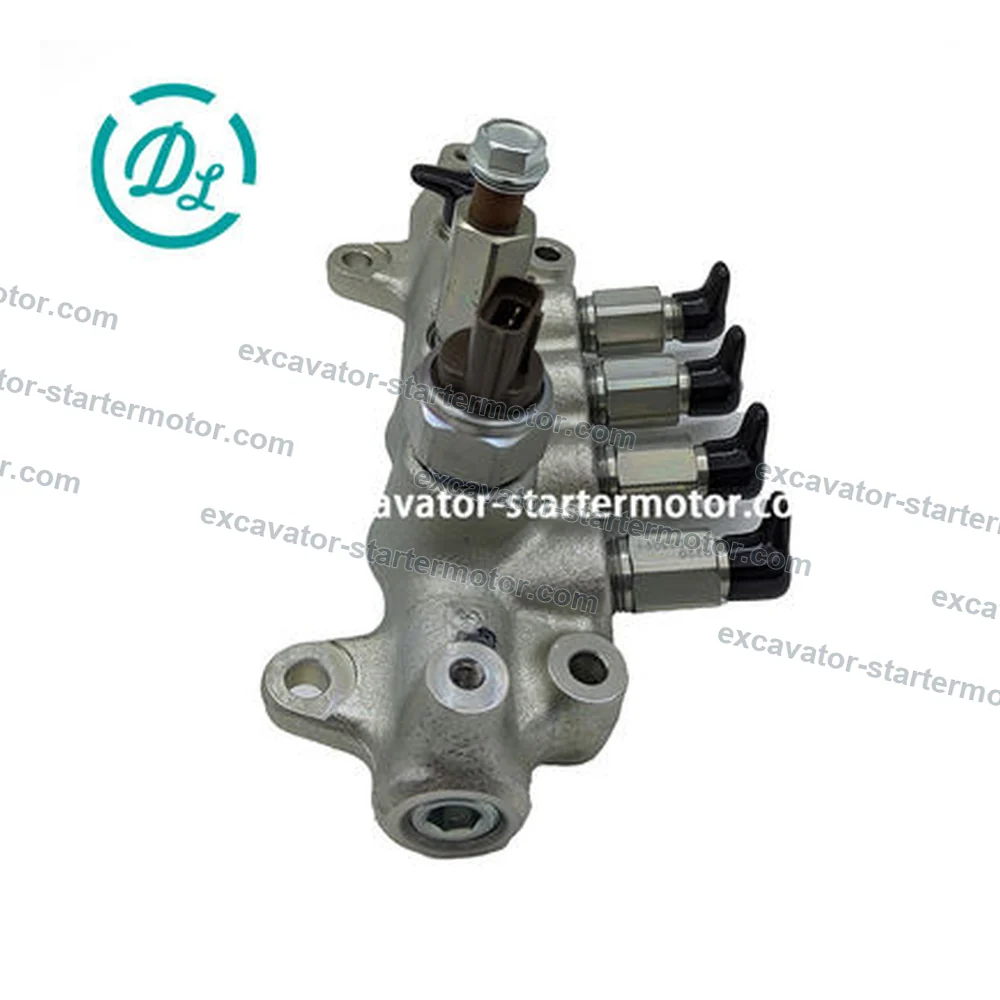 8-97306063-4 Fuel Common Rail Assembly for Isuzu 4HK1 Hitachi ZX200-3 ZX240-3, OEM/reference 8-97306063-4, High-Pressure Fuel Common Rail Assembly, product view 4