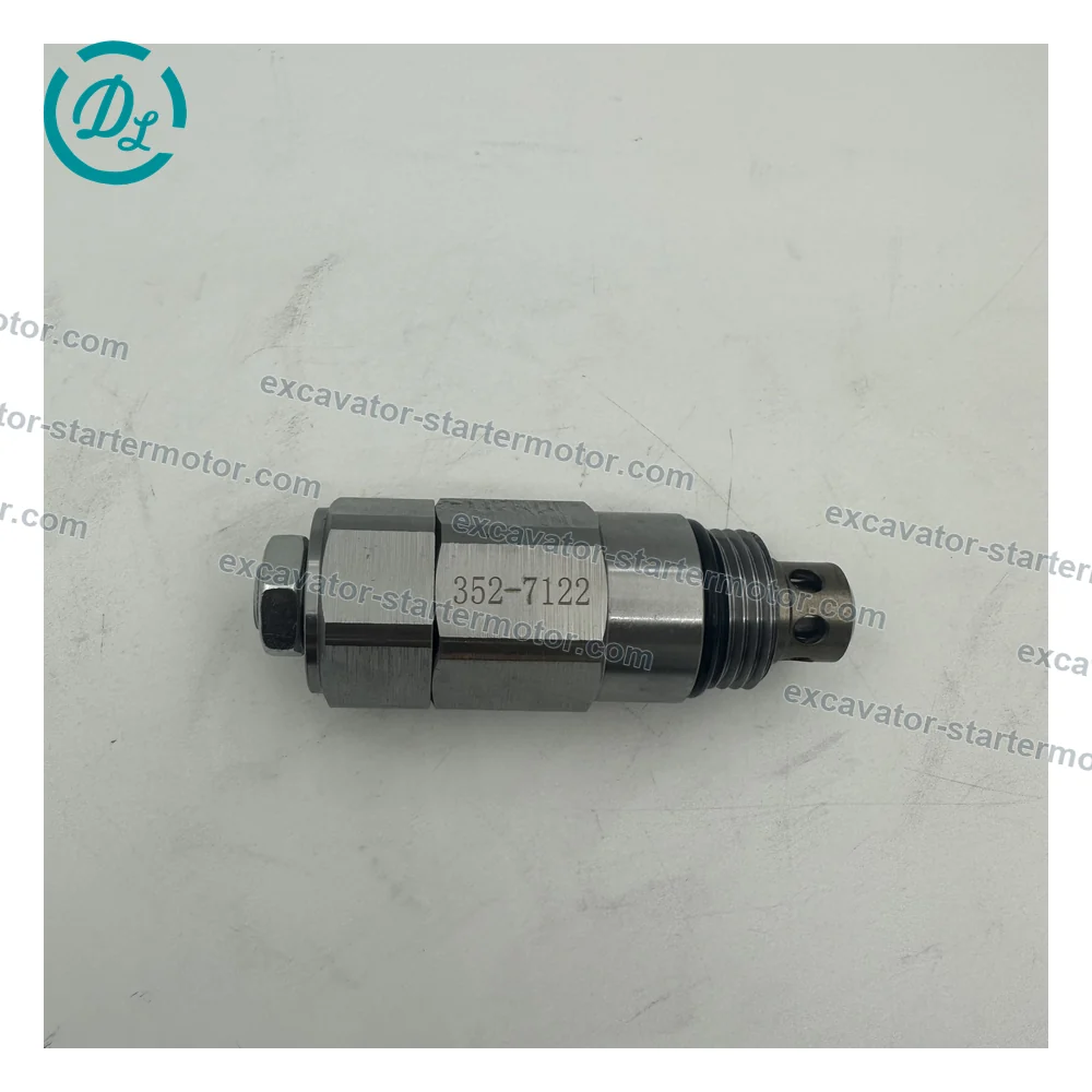 352-7122 37 MPa Pilot-Operated Relief Valve for Cat 320D 323D 330D 336D, OEM/reference 352-7122, Pilot-Operated Hydraulic Relief Valve, product view 1