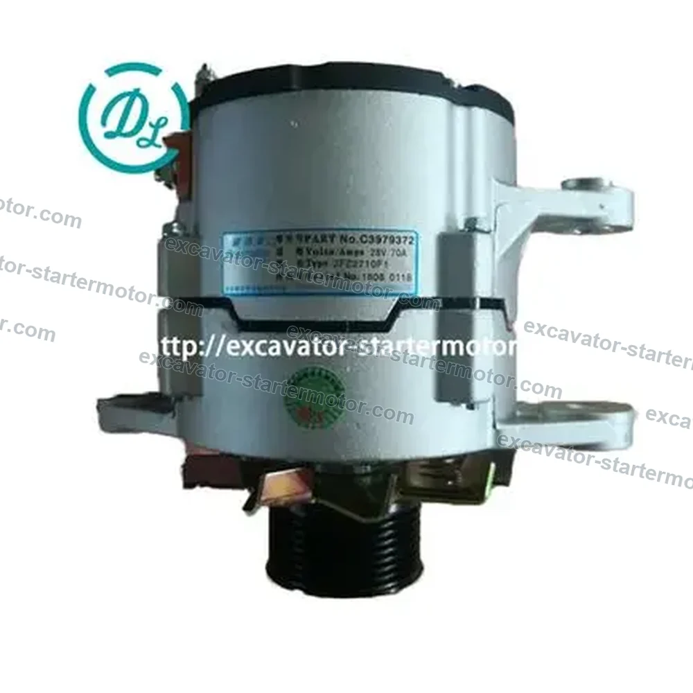 3979372 JFZ2710F1 24V 70A Alternator for Cummins 6CT8.3 QSL8.9, OEM/reference 3979372, 24V 70A 8-Groove Alternator, product view 3