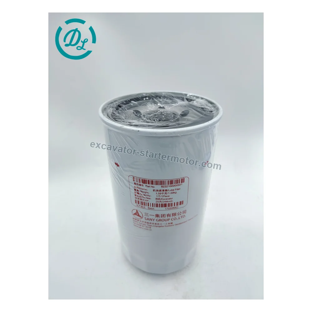 B222100000551 P552562 Lube Oil Filter for SANY SY215C SY225C-9, OEM/reference B222100000551, Spin-On Combination Lube Oil Filter, product view 3