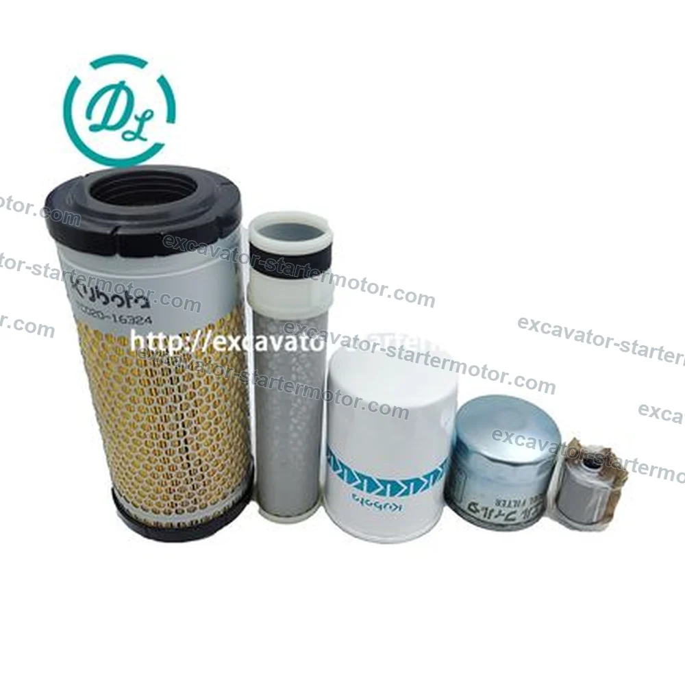 TC020-16324 T0270-93220 Air Filter Set for Kubota KX91-3 KX030-4 F3680, OEM/reference TC020-16324, Outer and Inner Engine Air Filter Set, product view 2