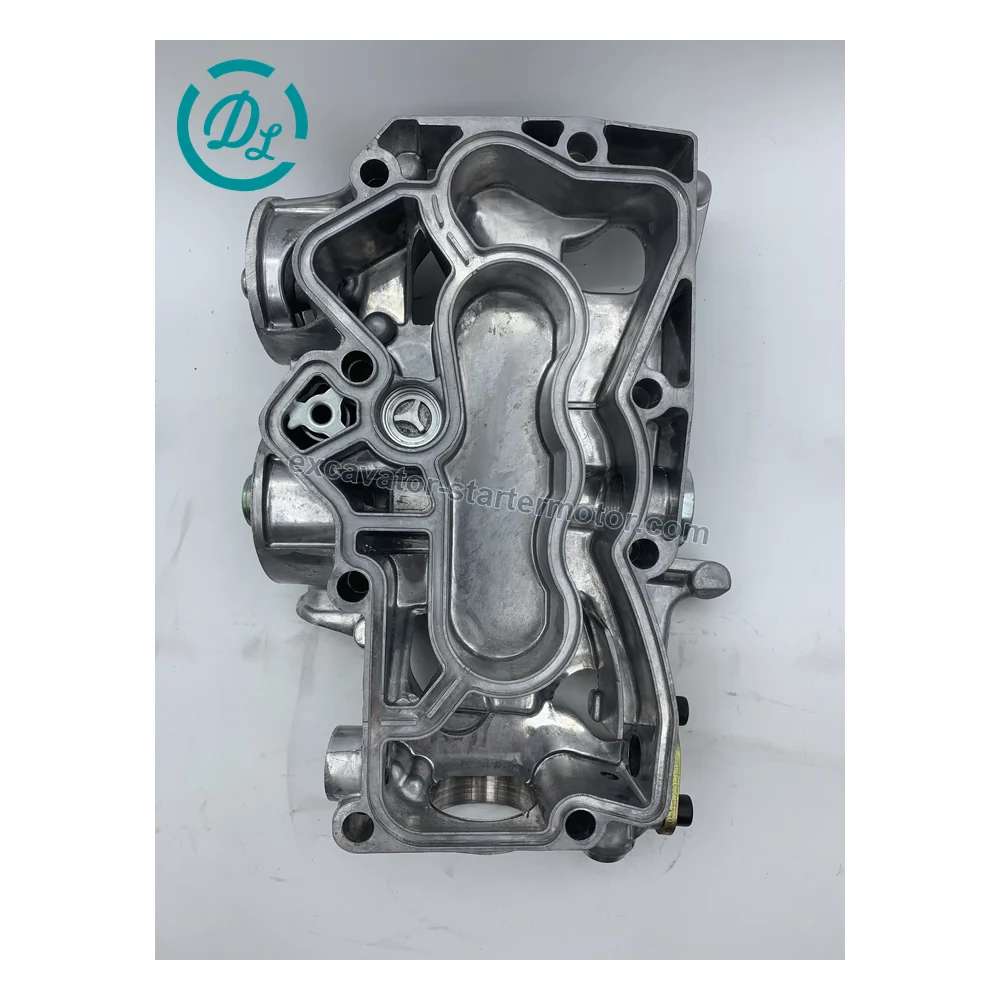 21099784 Oil Cooler Housing for Volvo D6E EC210B EC210C Excavators, OEM/reference 21099784, Engine Oil Cooler Housing, product view 6