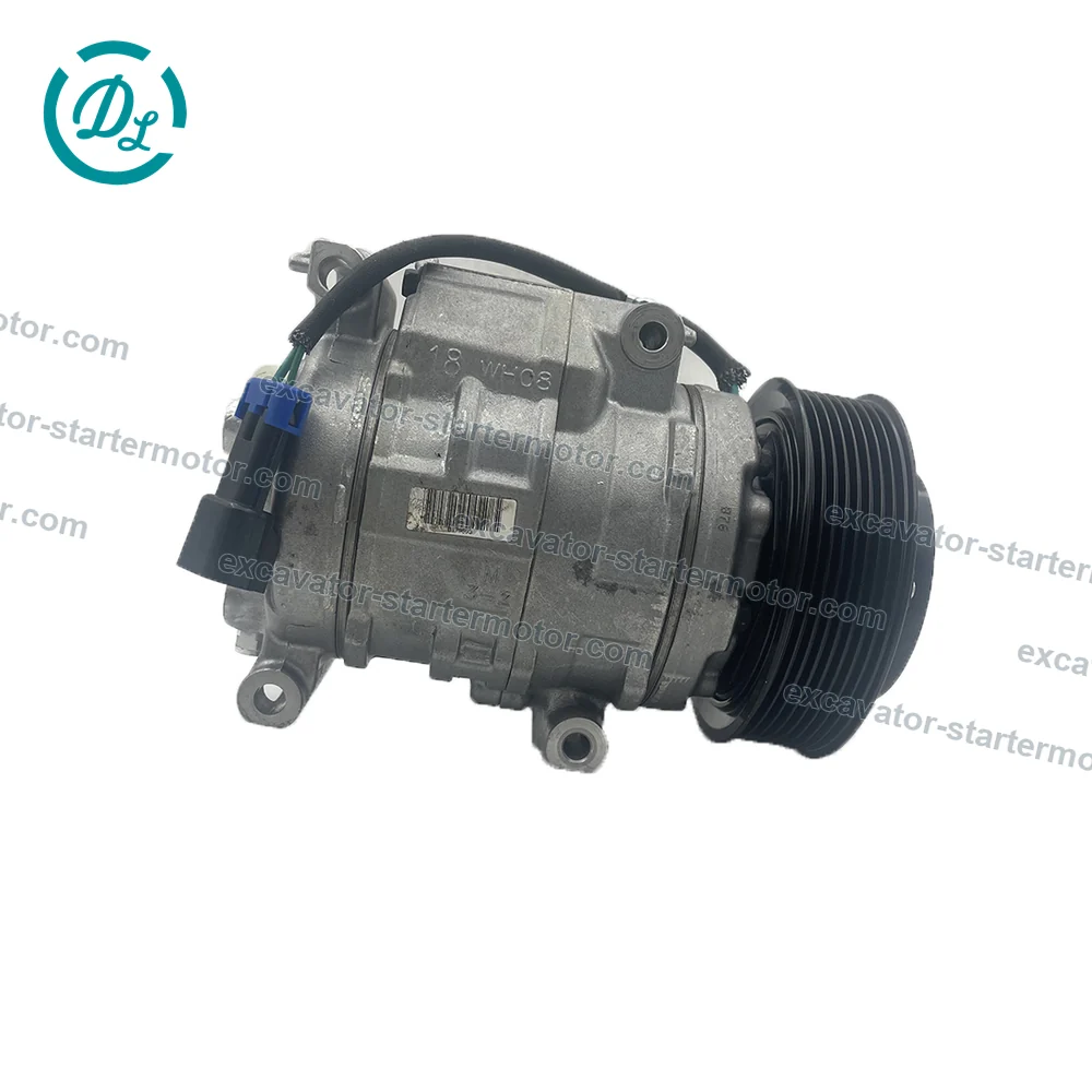 RE326205 12V 10SRE18C A/C Compressor for John Deere 330G 331G 332G 333G, OEM/reference RE326205, 12V 10SRE18C A/C Compressor with Magnetic Clutch, product view 2