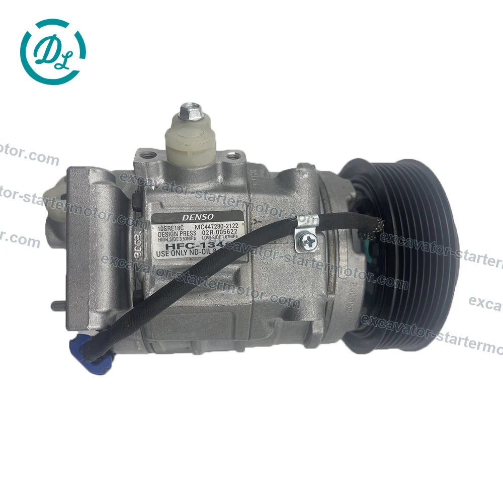 RE326205 12V 10SRE18C A/C Compressor for John Deere 330G 331G 332G 333G, OEM/reference RE326205, 12V 10SRE18C A/C Compressor with Magnetic Clutch, product view 5