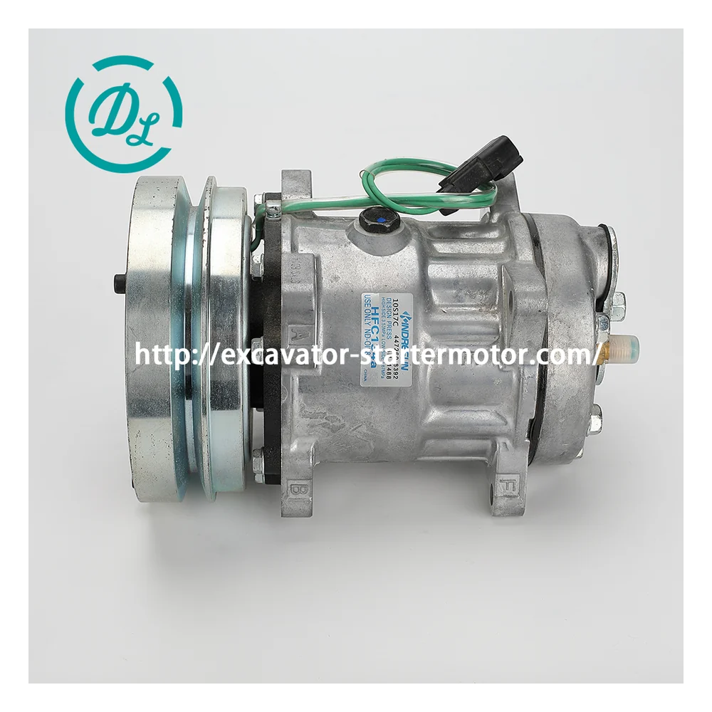 183-5106 24V SD7H15 A/C Compressor for Cat Loaders Dozers and Graders, OEM/reference 183-5106, 24V SD7H15HD 8-Groove Compressor, product view 2