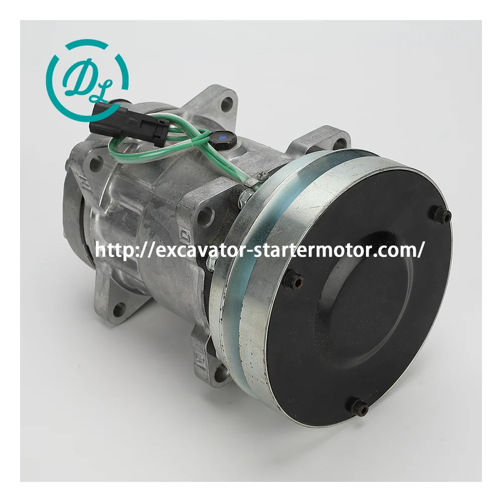 183-5106 24V SD7H15 A/C Compressor for Cat Loaders Dozers and Graders, OEM/reference 183-5106, 24V SD7H15HD 8-Groove Compressor, product view 4