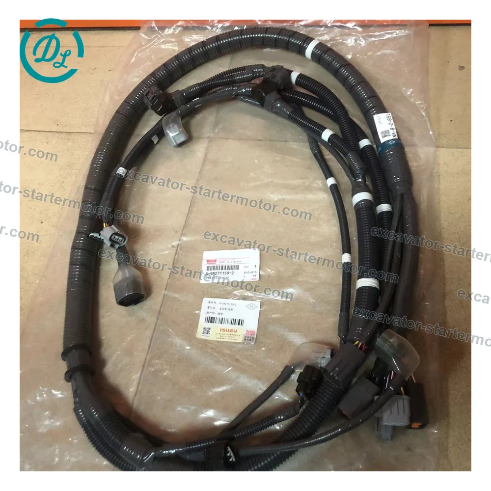 8-98271159-2 Engine Wiring Harness for Isuzu 4HK1 6HK1 Hitachi ZX200-3 ZX300-3 ZX360-3, OEM/reference 8-98271159-2, Engine Electrical Wiring Harness, product view 4
