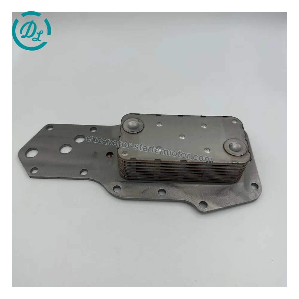 3918176 7-Plate Oil Cooler Core for Cummins 6BT5.9 Komatsu PC200-6, OEM/reference 3918176, 7-Plate Engine Oil Cooler Core, product view 2