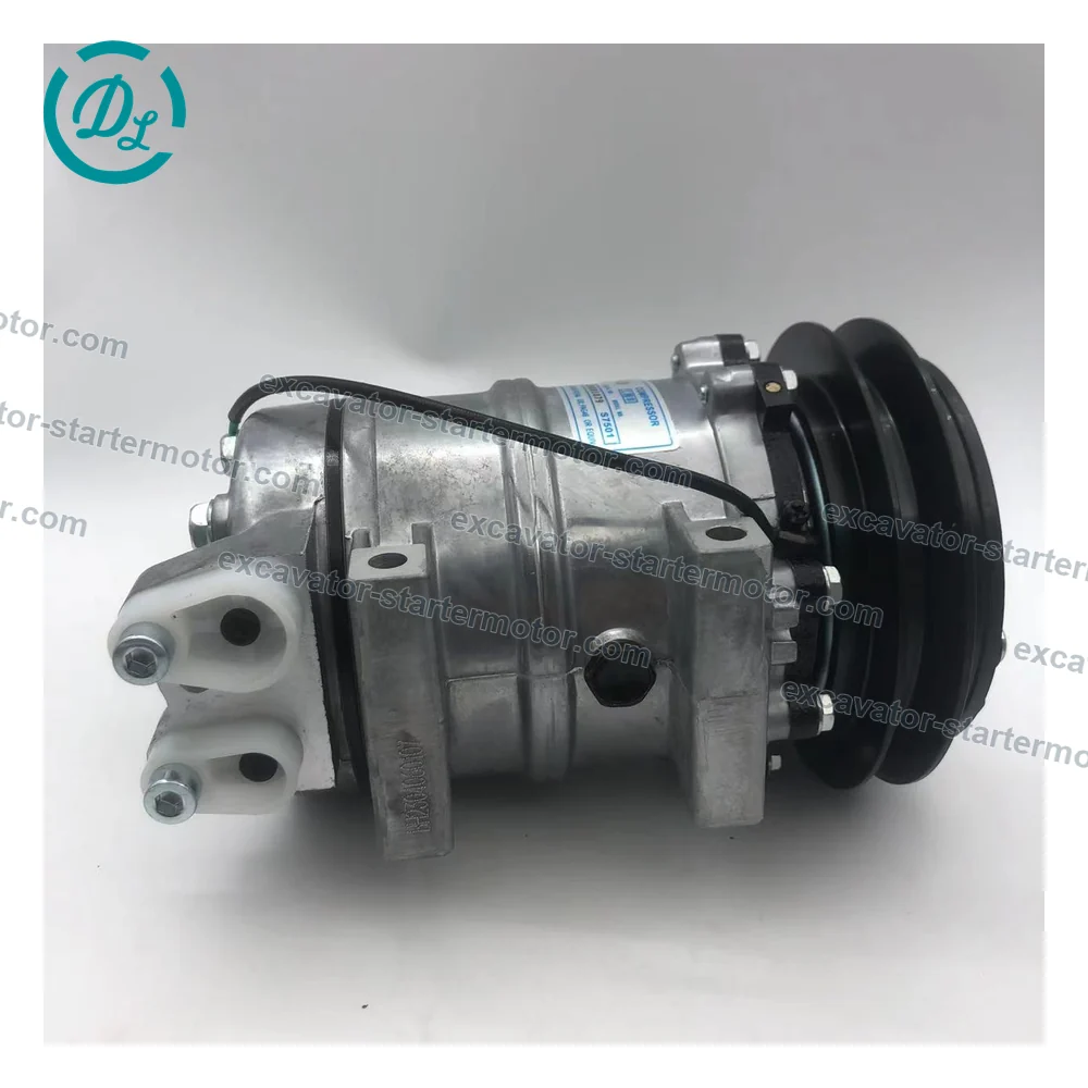 S7501 506211-6571 24V DKS15CH A/C Compressor for Hitachi EX120-5G EX200-5G, OEM/reference S7501, 24V DKS15CH Single-Groove A/C Compressor, product view 3