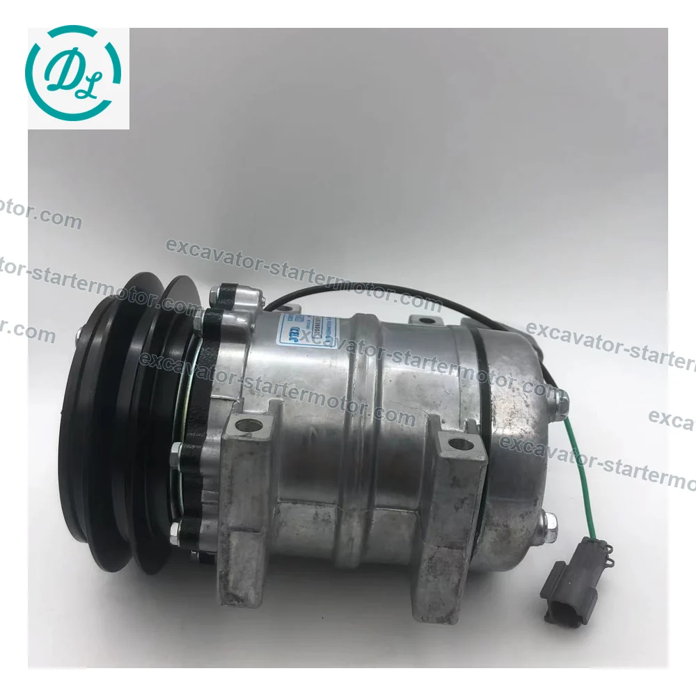 S7501 506211-6571 24V DKS15CH A/C Compressor for Hitachi EX120-5G EX200-5G, OEM/reference S7501, 24V DKS15CH Single-Groove A/C Compressor, product view 4